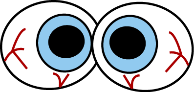 Scary red eyes eyeball clipart