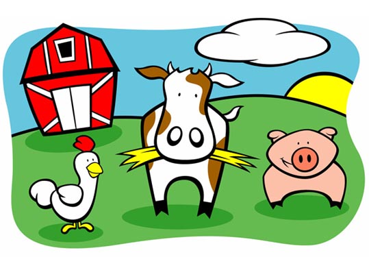 Farm animals childrens clipart