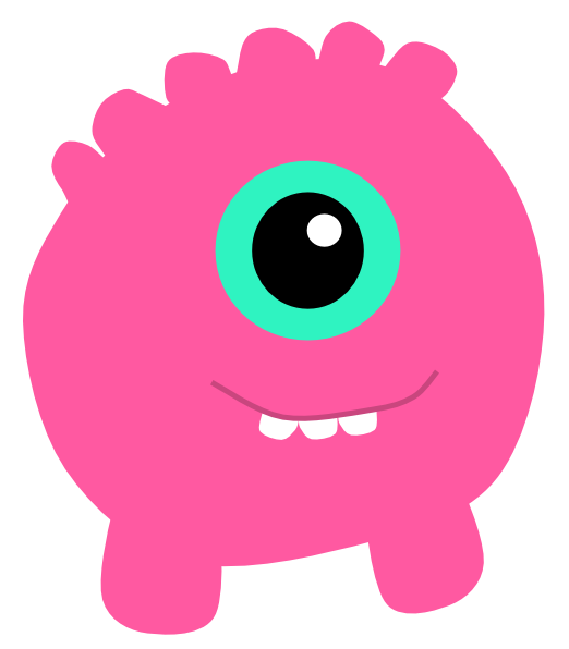 Cute red monster clipart
