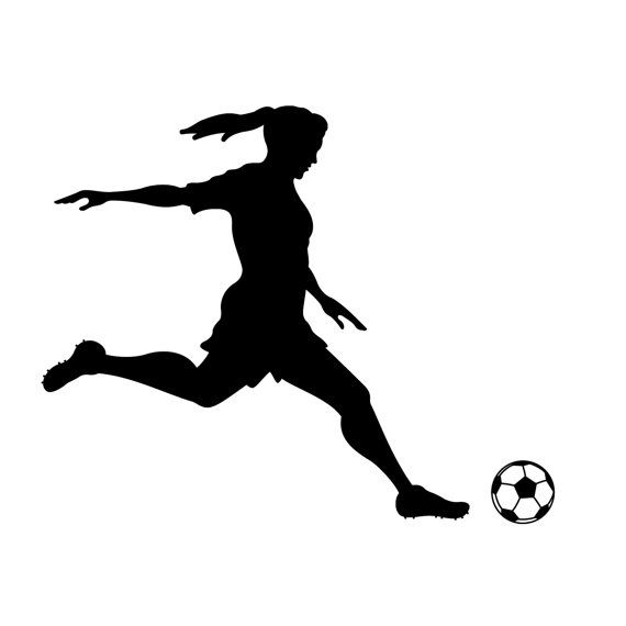 Soccer player kicking ball clipart girl