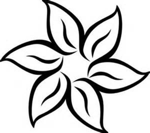 Flower black and white clipart