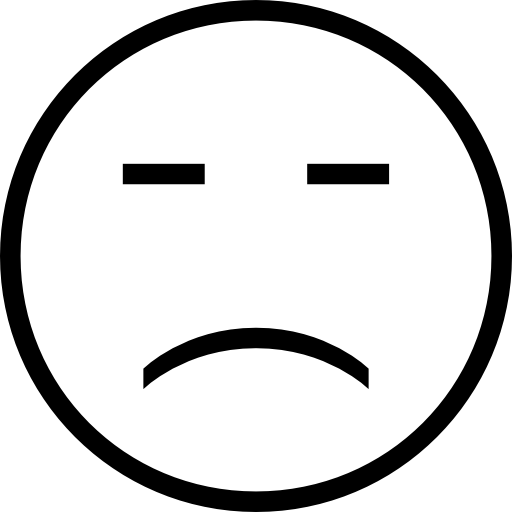 Sad face outline with closed eyes - Free interface icons