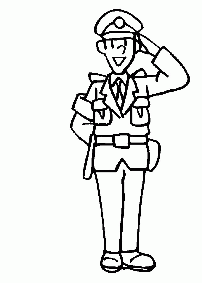 Policeman Drawing - AZ Coloring Pages
