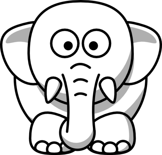 Line Drawing Elephant Clipart - Free to use Clip Art Resource