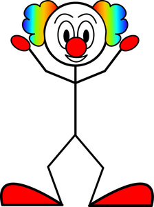 Clown Cartoon Clipart Image - Skinny Cartoon Clown with Rainbow ...
