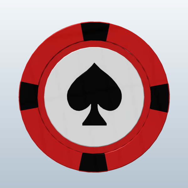 Custom Poker Chip - Spade Symbol 3D Model Made with 123D 3D Models