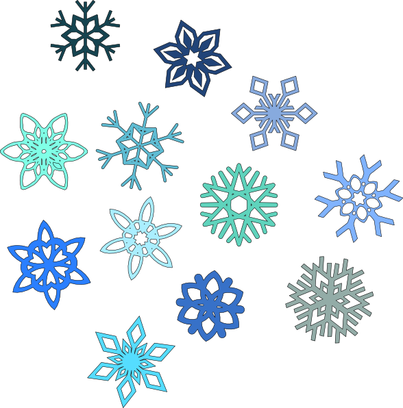 Blue Snowflakes clip art - vector clip art online, royalty free ...