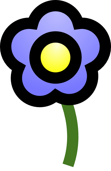 Cie Blue Flower clip art Free Vector