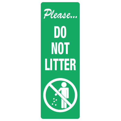 Back Of Sign Labels - Please Do Not Litter | Seton