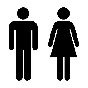 Male & Female Simple Symbol Toilet Sign Vinyl Decal Graphic ...