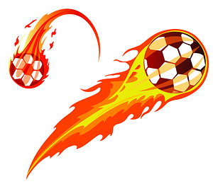4-Designer | The 2 models cool flame Soccer Vector