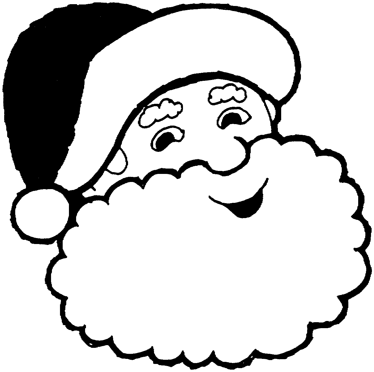free black and white santa clipart - photo #45