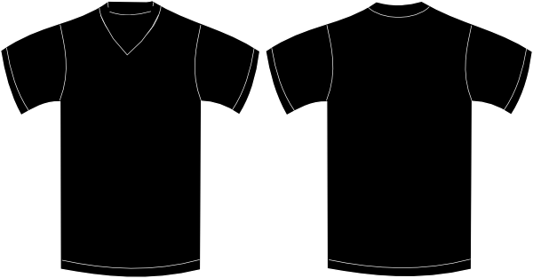 Black T Shirt Template Front And Back - ClipArt Best