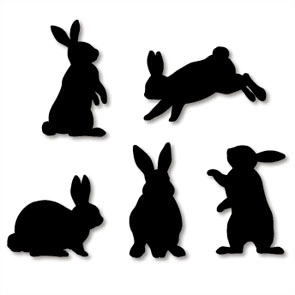 Rabbit Silhouette With ? Chinese Character Clip Art Vector on ...