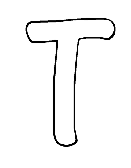 t in bubble letters Colouring Pages