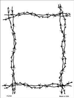 P-2191 Black Barbed Wire Border White Background Wholesale Metal ...