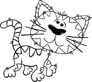 Cartoon Cat Walking Outline clip art - vector clip art online ...