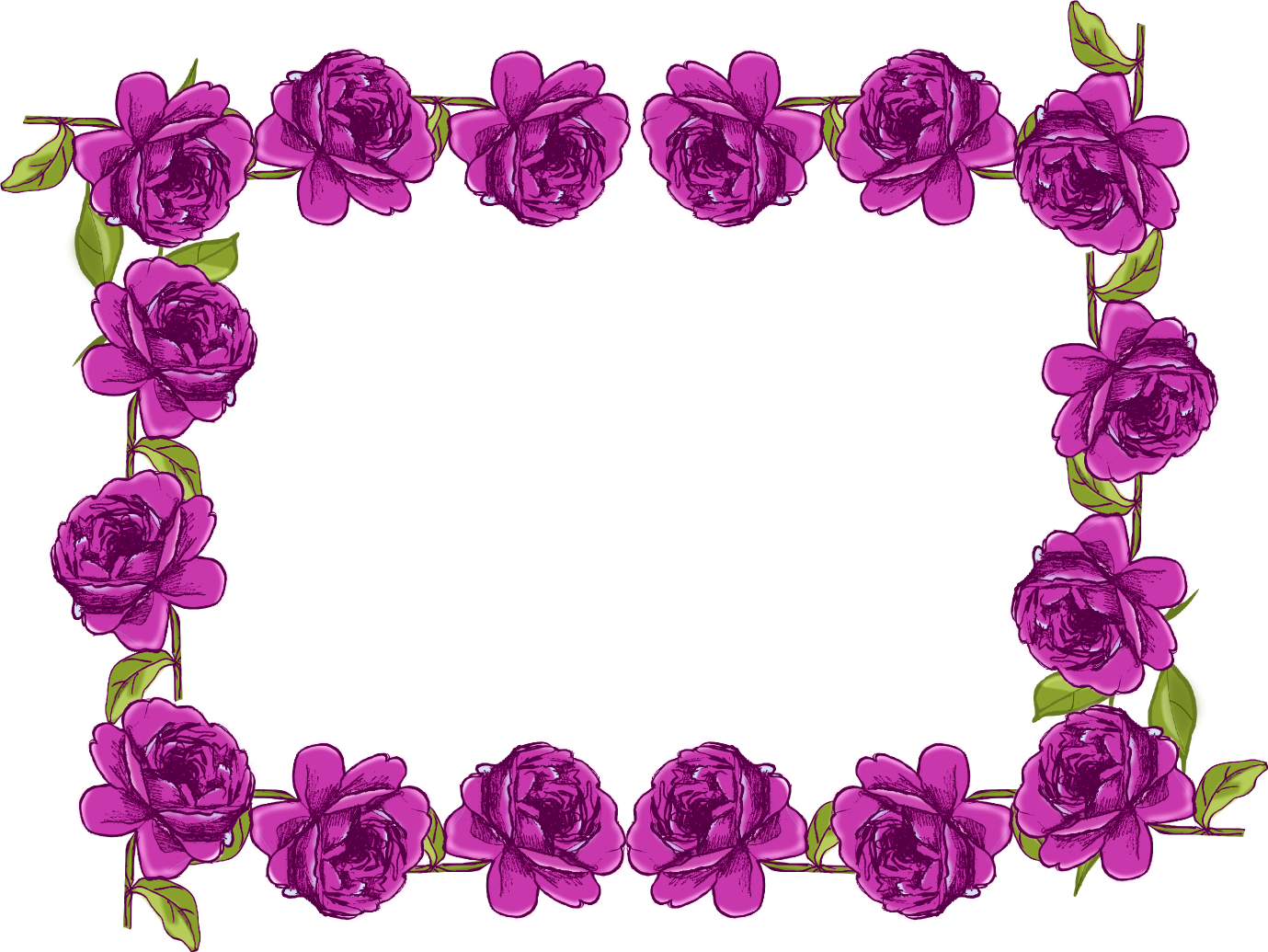 Free digital purple rose frame and border in vintage design ...