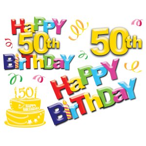 Happy 50th Birthday Giant Wall Decals, 76013