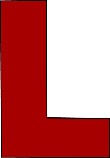 Red Letter L Clip Art Image - large red capital letter L.