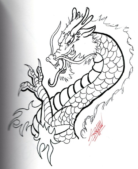 Chinese Dragon Outline