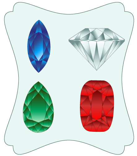 Green Crystal or Emerald - Clipart