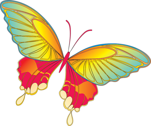 Cartoon Yellow Butterfly Clipart
