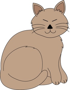 Cartoon Cat Clipart Image - Sleepy Cartoon Cat