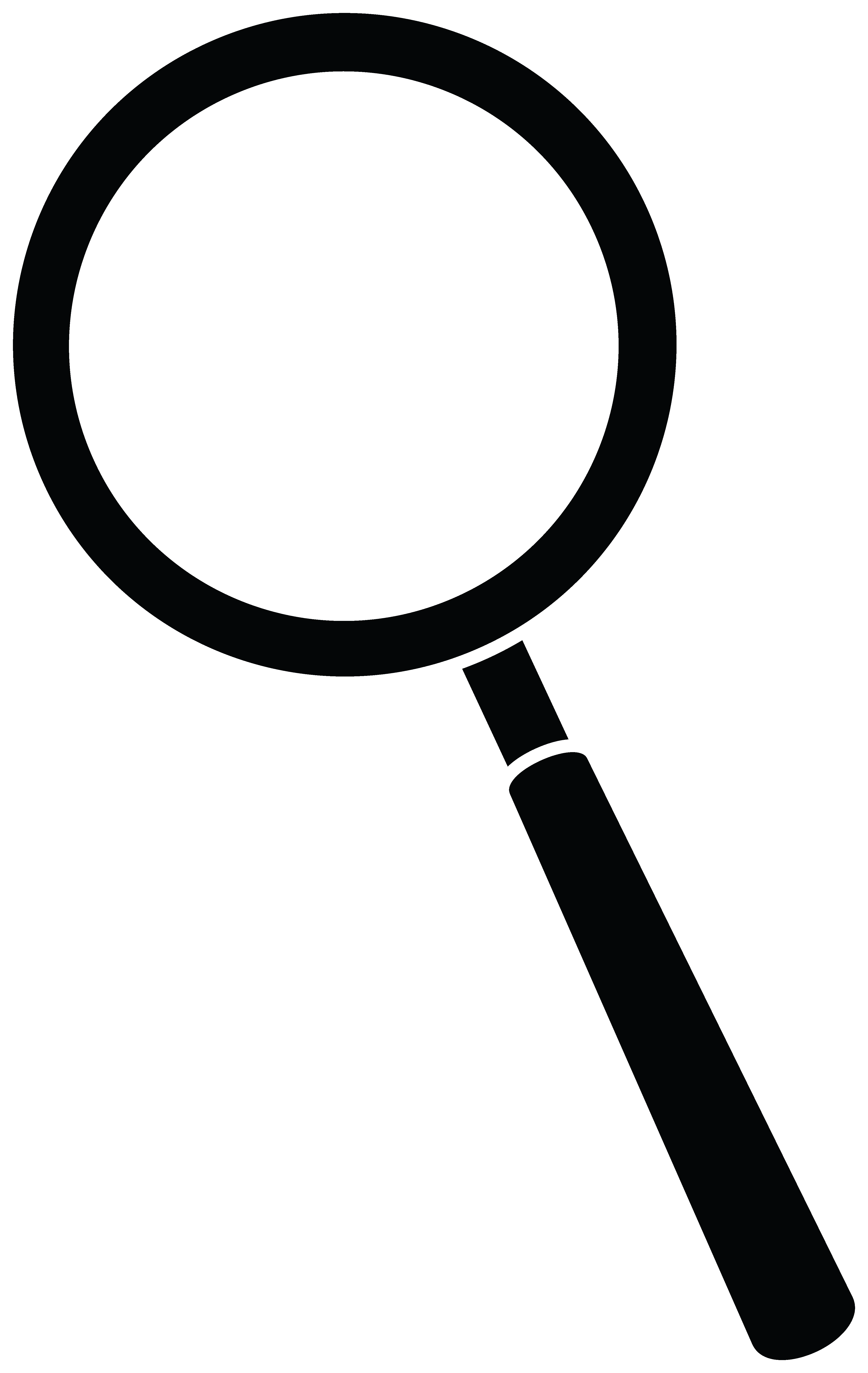 Black and white magnifying glass clipart