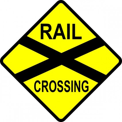 Caution Railroad Crossing clip art Vector clip art - Free vector ...