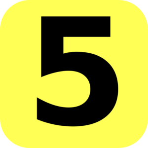Yellow Rounded Number 5 clip - Free Clipart Images