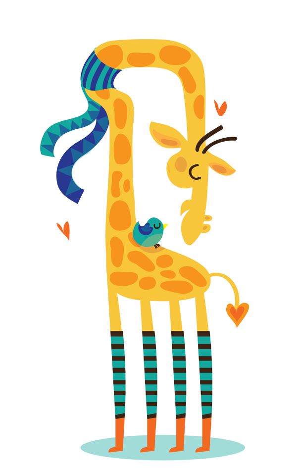 Giraffe Illustration | Flamingo ...