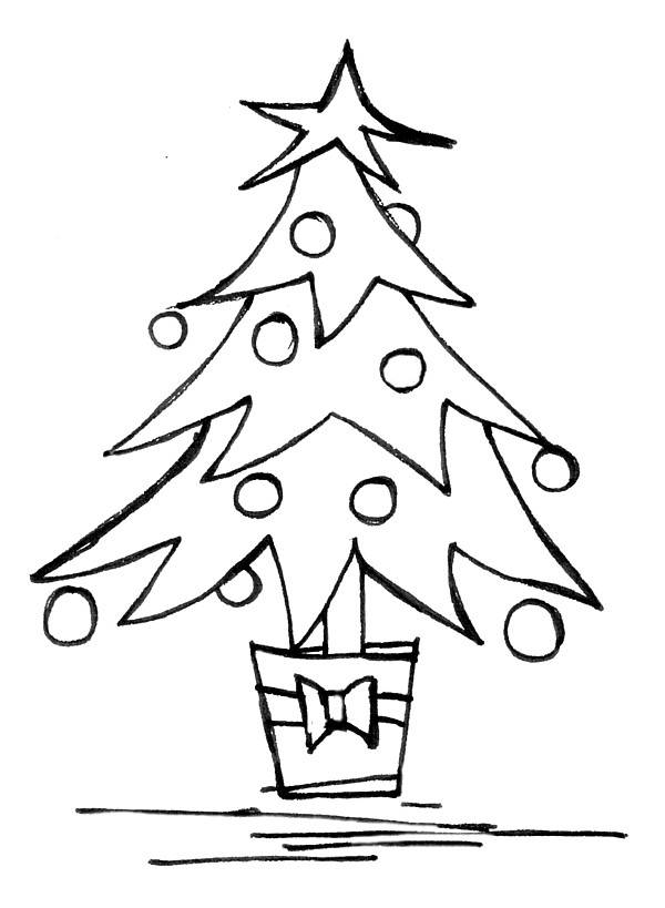 Christmas Tree Line Drawing