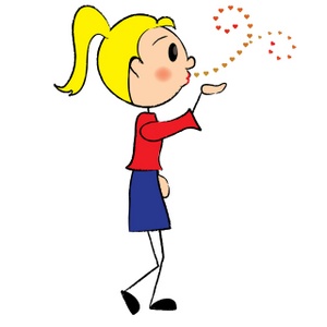 Blowing A Kiss Clipart Image - Stick Figure Blowing Kisses