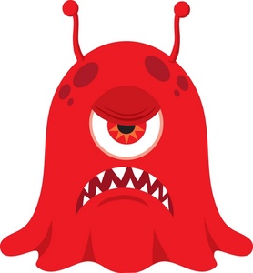 Alien Clipart Image - Angry Cyclops Monster or Alien Ready to Attack!