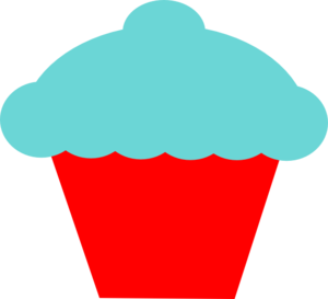 Blue And Red Cupcake clip art - vector clip art online, royalty ...