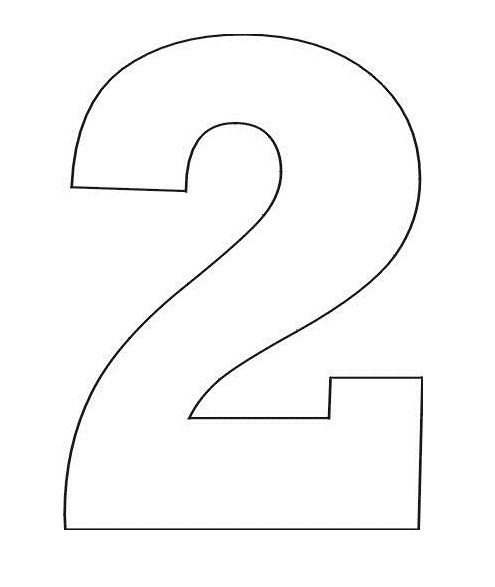 Coloring Pages Stencil of Number 2 | Coloring