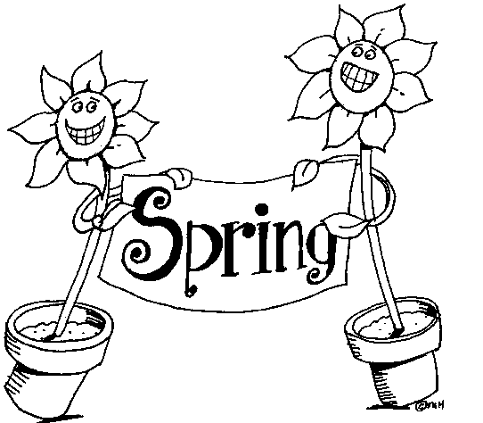 free spring flower black and white clipart - photo #10