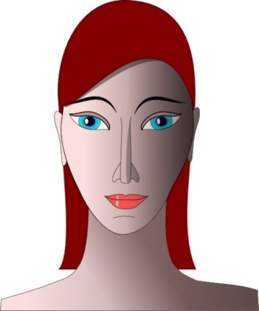 Girl Head clip art | Download free Vector