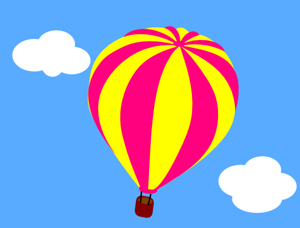 Hot Air Balloon In The Sky With Clouds clip art - vector clip art ...