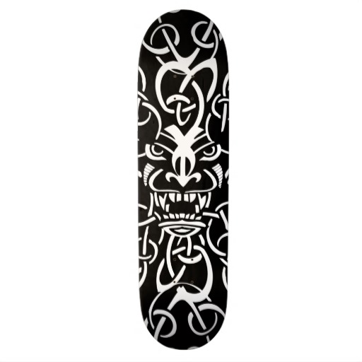 Mythical tribal tiki mask ethnic pattern design skateboards from ...