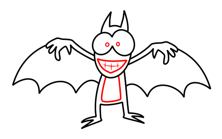 How to draw cartoon bats