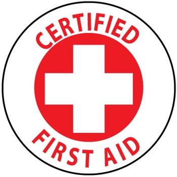 Hard Hat Labels - Certified First Aid