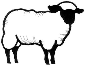 Dakota Collectibles Embroidery Design: Sheep Outline 5.19 inches H ...