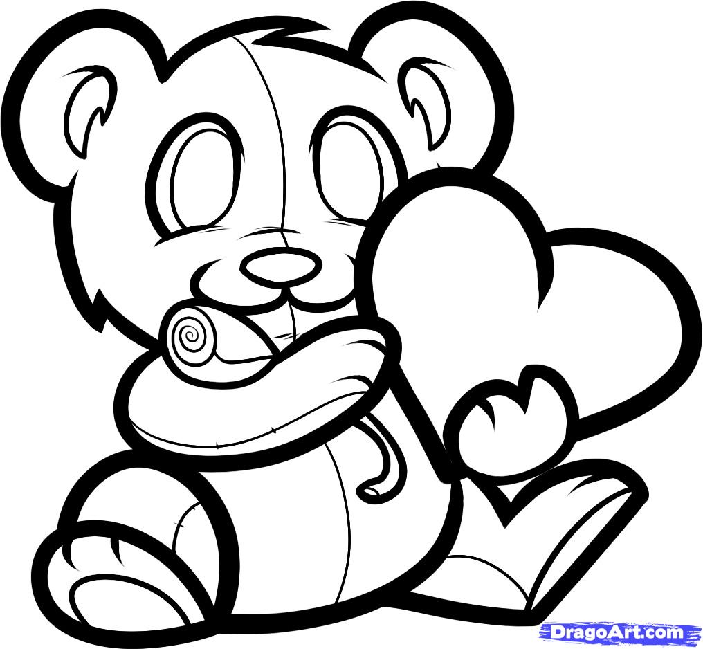 How to Draw a Valentines Bear, Valentine Bear, Step by Step ...