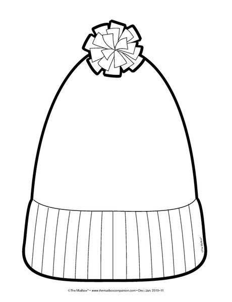 stocking cap coloring page hat template winter hats and templates ...