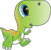 Cute baby dinosaurs clipart