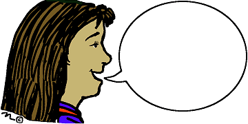 Person with speech bubble clipart