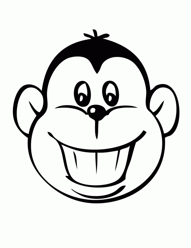 Monkey Face Coloring Page - AZ Coloring Pages