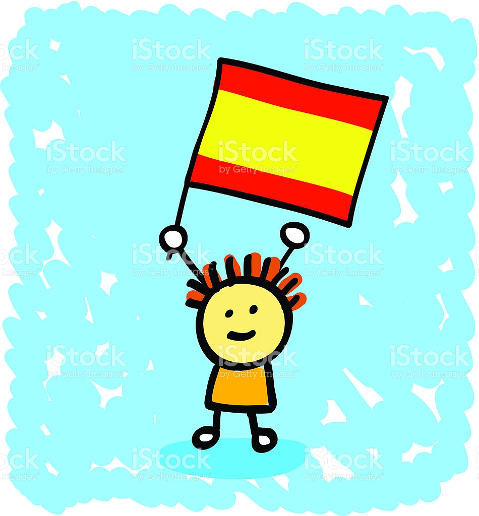 Kid With Spain Flag Cartoon stock vector art 118316982 | iStock